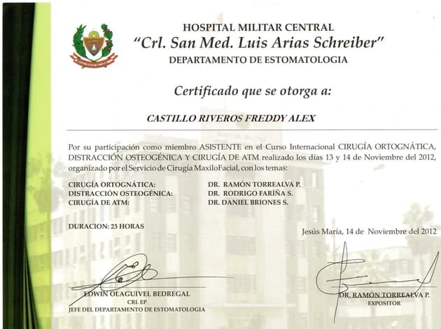 Curso Internacional de Cirugía Ortognática y ATM del Dr. Freddy Castillo