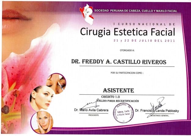 Curso de Cirugía Estética Facial del Dr. Freddy Castillo